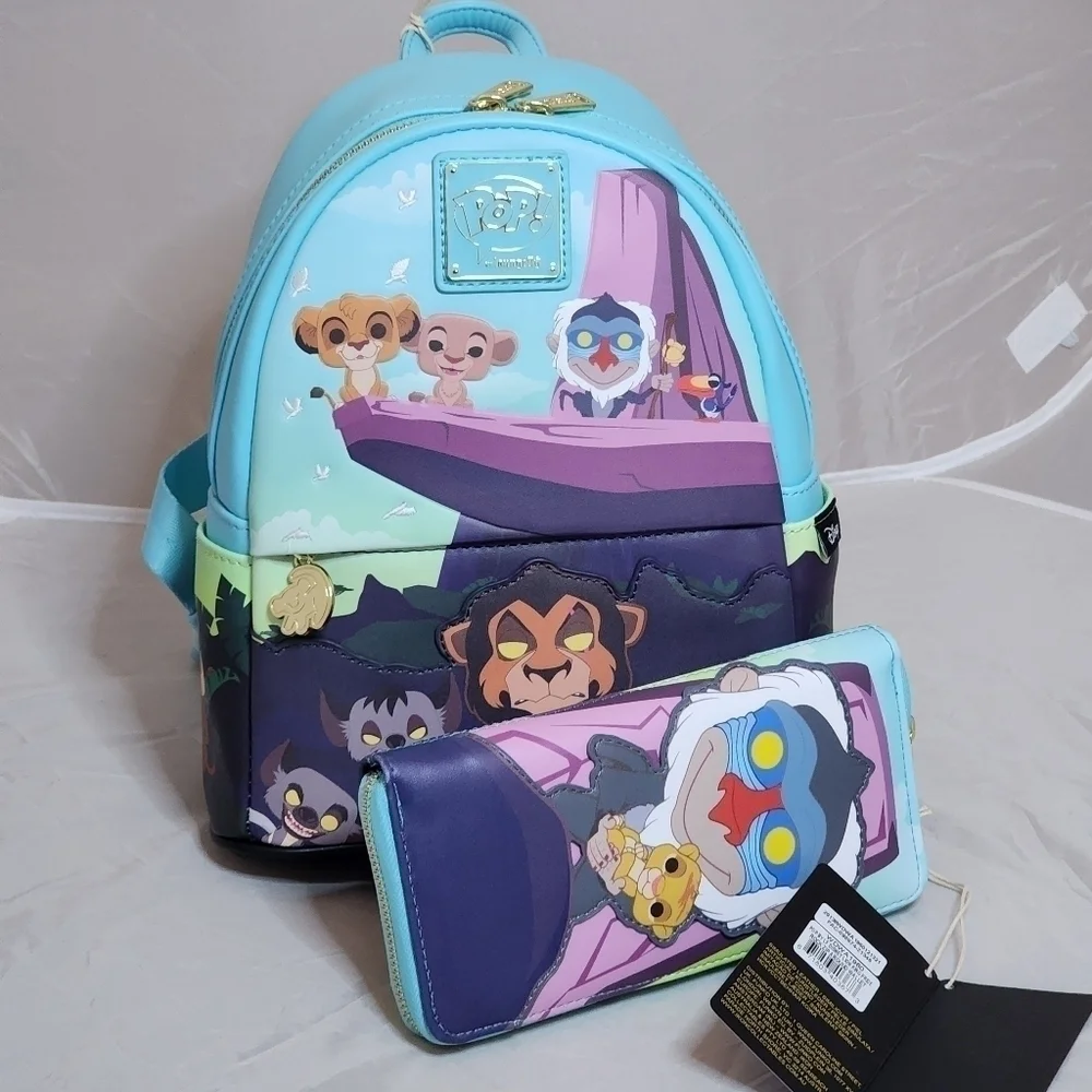 Loungefly Disney Pop! Lion King Backpack and Wallet set